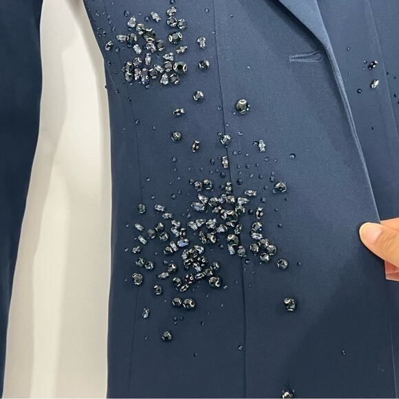 $695 Cinq á Sept Cheyenne Rhinestone Embellished Blazer - Picture 6 of 15